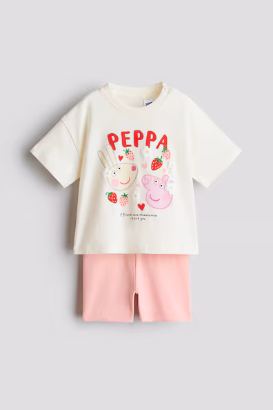 Комплект из 2 предметов из хлопка с принтом