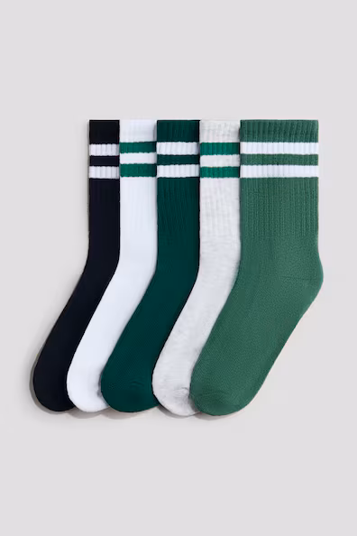 Набор из 5 пар велюровых носков в рубчик- Заказать в России