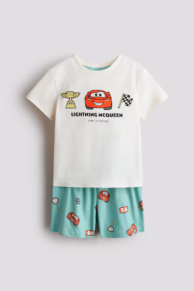 Пижама в хлопковой ткани с принтом