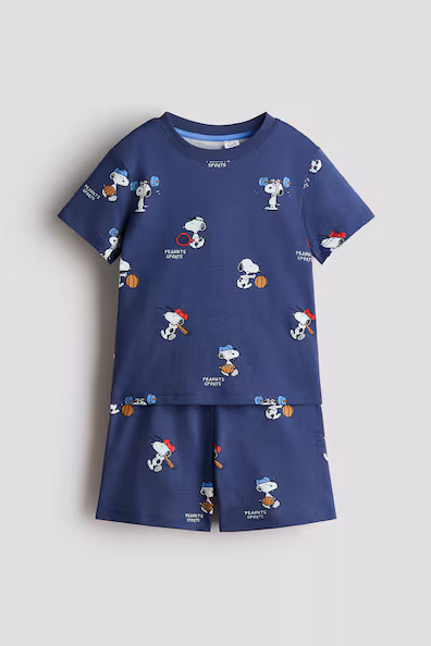 Пижама в хлопковой ткани с принтом