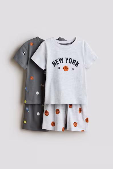 Набор из 2 пижам из хлопка с принтом- Заказать в России