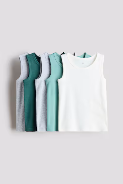 Набор из 5 топов без рукавов из хлопка- Заказать в России