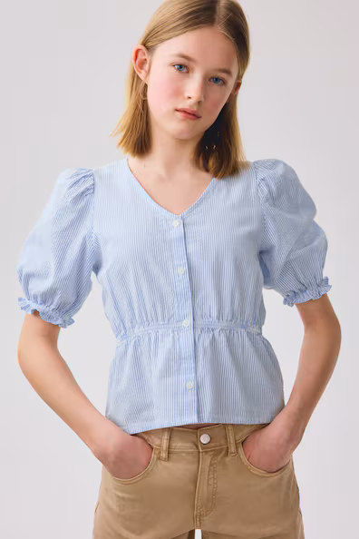 Блуза из вельвета с объемными рукавами- Заказать в России