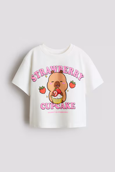 Футболка из хлопка с принтами- Заказать в России