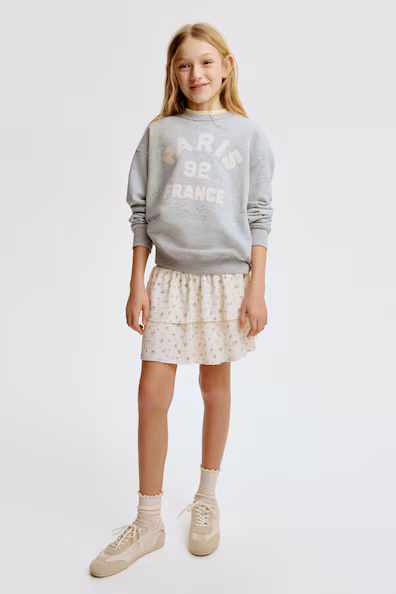 Юбка с оборками в цветочном принте- Заказать в России