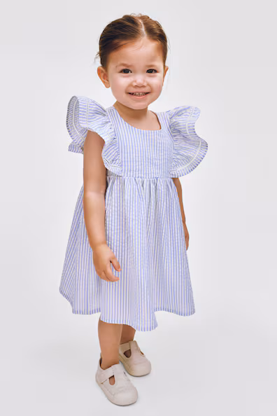 Платье из хлопка с оборками- Заказать в России