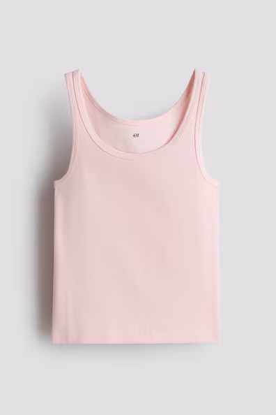 Топ без рукавов из хлопкового рубчика- Заказать в России