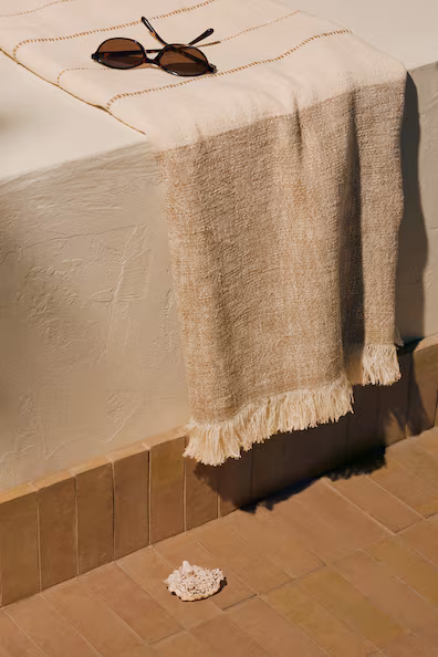 Плед из смеси льна- Заказать в России