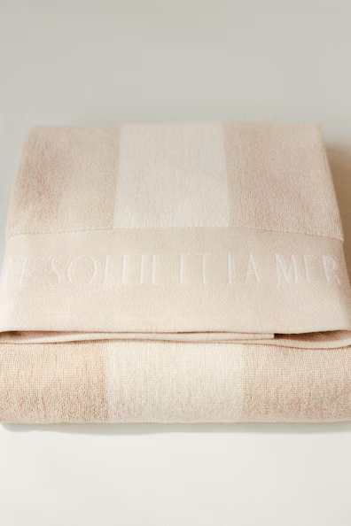 Пляжное полотенце в полоску из хлопка