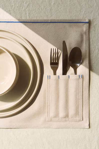 Набор из 4-х индивидуальных скатертей с карманом- Заказать в России