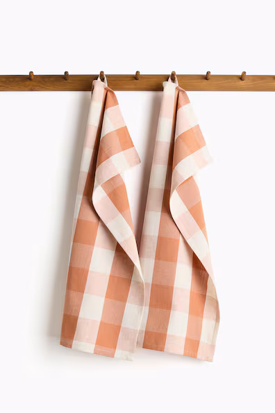 Набор из 2 кухонных полотенец из смеси льна- Заказать в России