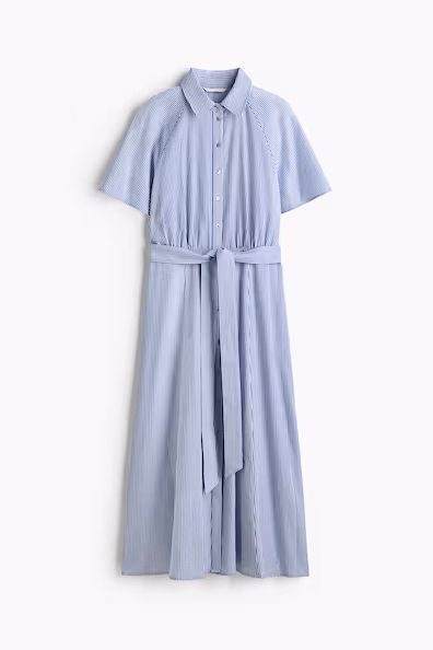 Рубашечное платье с поясом на завязке