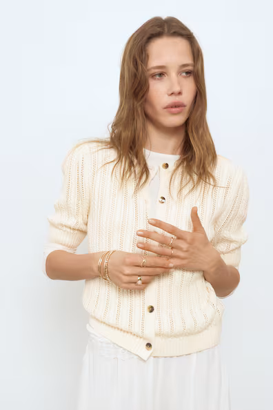 Кардиган из прозрачной вязки- Заказать в России