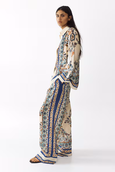 Рубашка oversize с принтом h&m- Заказать в России