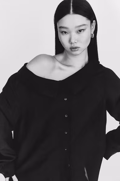 Рубашка без плеч в льняной смеси- Заказать в России