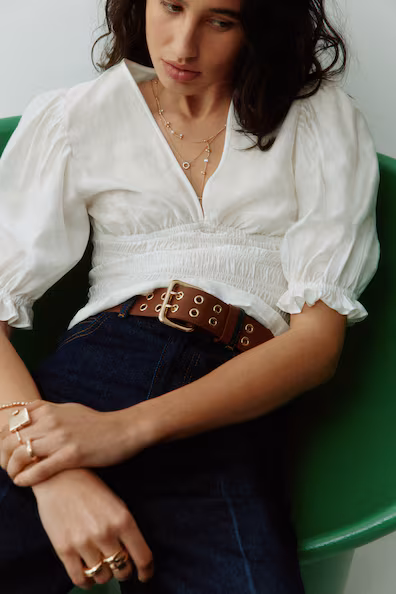 Блузка с оборками на талии- Заказать в России