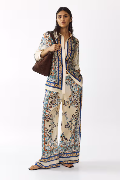 Комфортные принтованные брюки с эластичным поясом h&m- Заказать в России