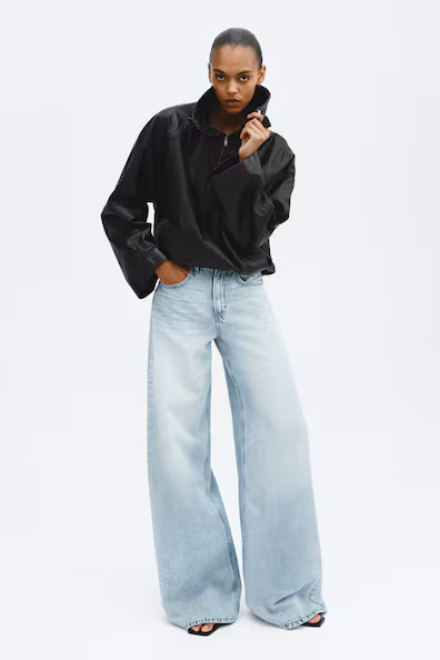 Джинсы прямого кроя с широкой посадкой- Заказать в России