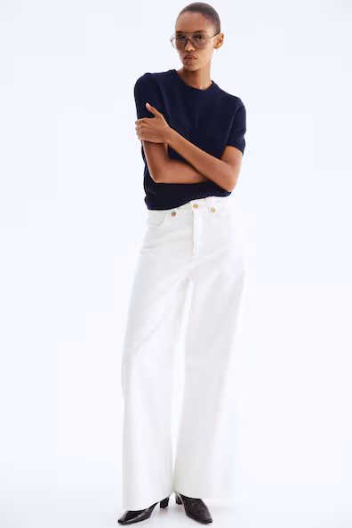 Джинсы широкие высокие- Заказать в России