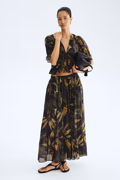 Юбка свободного кроя из вискозного микса- Заказать в России