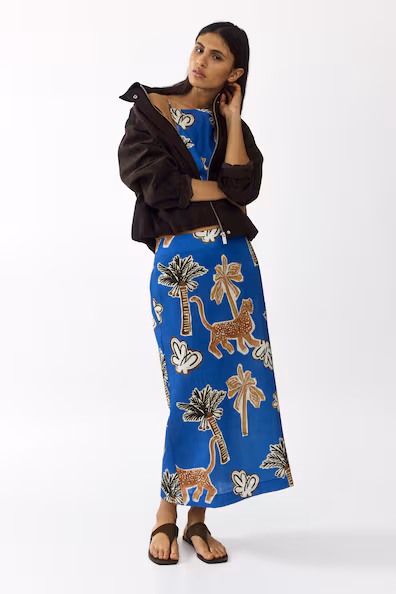 Юбка миди в принтованном дизайне- Заказать в России