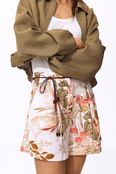 Шорты из смеси льна