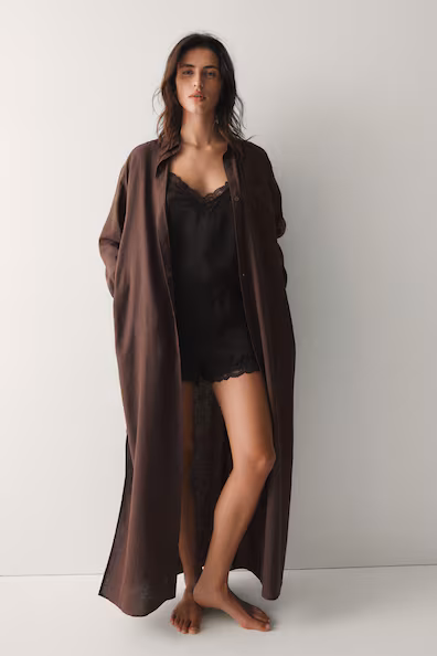 H&M Рубашечное платье из смесового льна