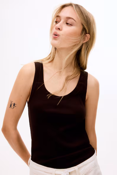 H&M Топ без рукавов в рубчик