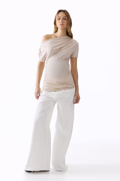 H&M MAMA драпированная туника с открытым плечом