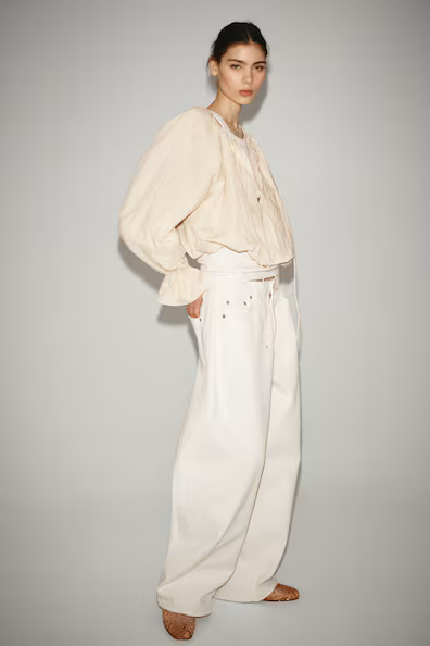 H&M Рубашка с фактурным узором в рубчик