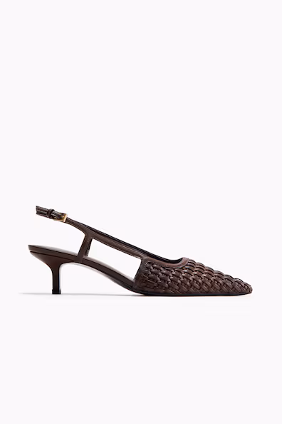 H&M Ботильоны на каблуке котенок с открытым задником