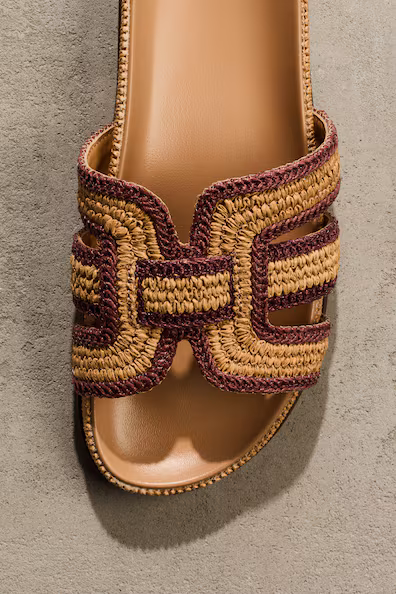 Сандалии из плетеного соломенного материала