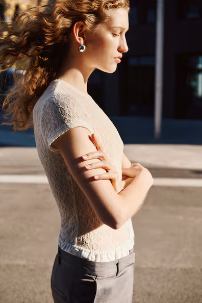 Боди с трусиками из джерси с кружевным эффектом- Заказать в России