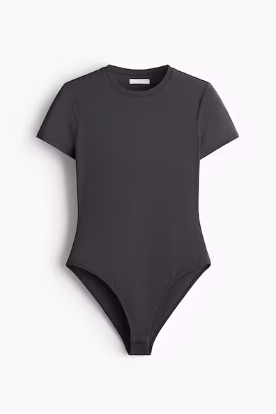 Боди с короткими рукавами из микрофибры- Заказать в России