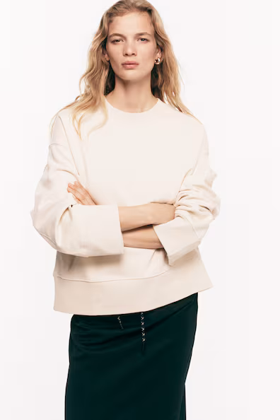 Оверсайз толстовка из хлопка- Заказать в России