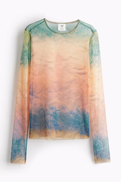 Прозрачный свитшот с принтом