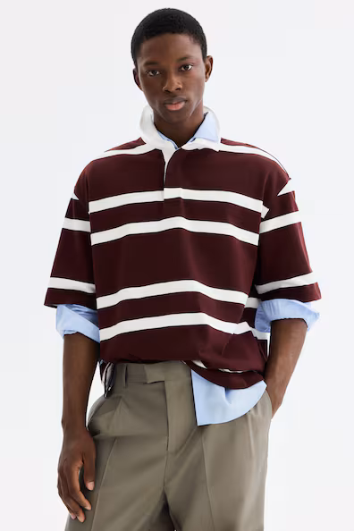 Регбийная свитер из хлопка свободного кроя