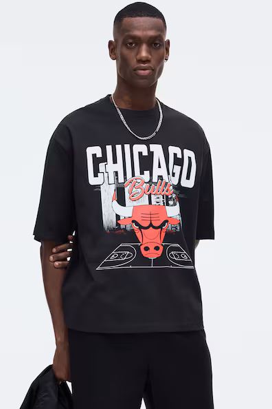 Футболка с принтом oversized fit