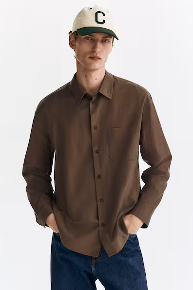 Рубашка свободного кроя relaxed fit- Заказать в России