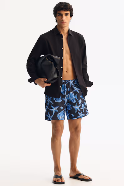 Плавки с принтом морских волн- Заказать в России