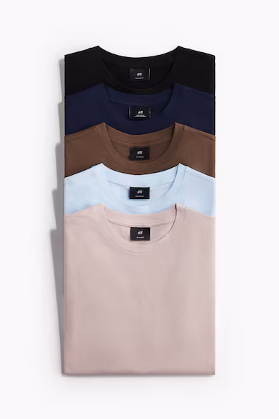 Набор из 5 футболок regular fit- Заказать в России