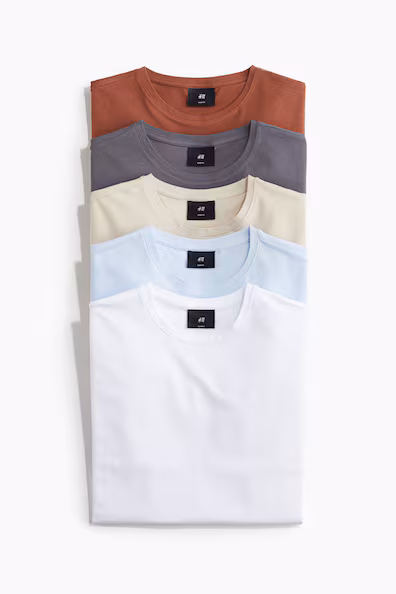 Набор из 5 футболок slim fit- Заказать в России