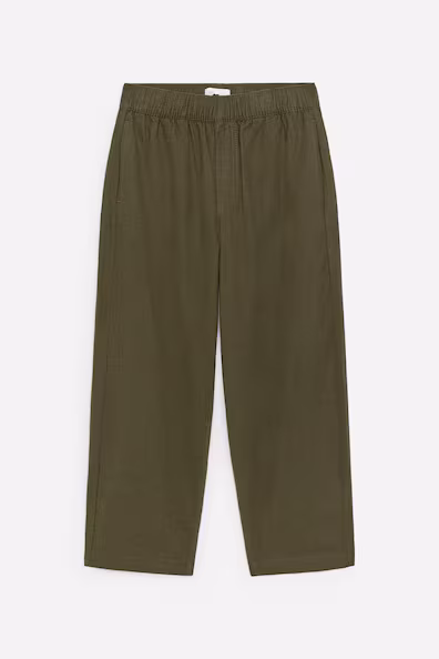 Брюки из смесового льна с эластичным поясом- Заказать в России