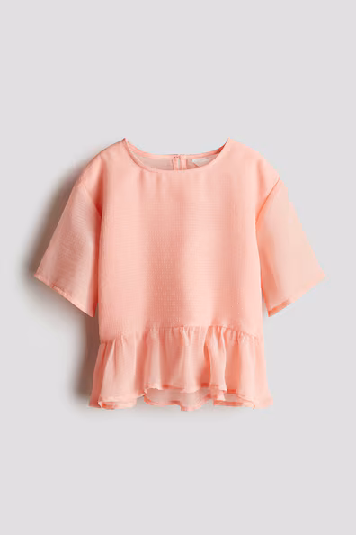 Блуза из шифона с баской- Заказать в России