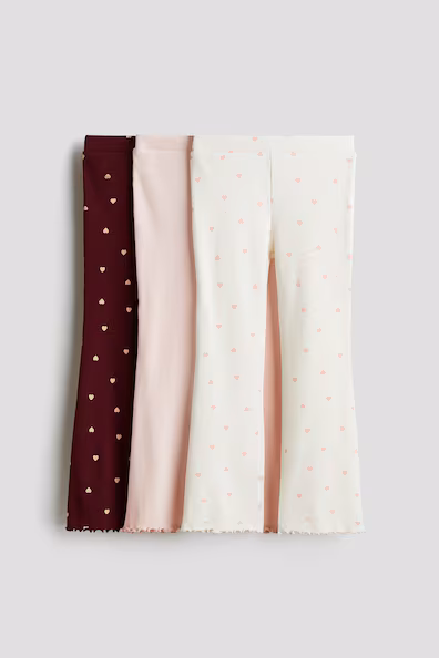 Набор из 3 рубчиковых леггинсов из хлопка