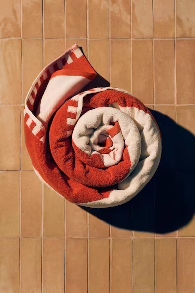 Пляжное полотенце из хлопка в полоску- Заказать в России