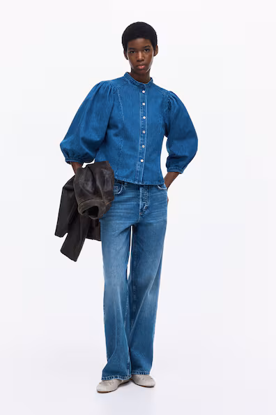 Джинсовая блуза- Заказать в России