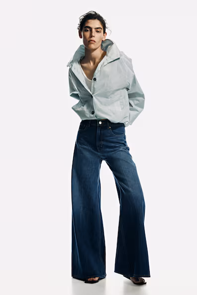 Джинсы супер широкие с высокой посадкой- Заказать в России