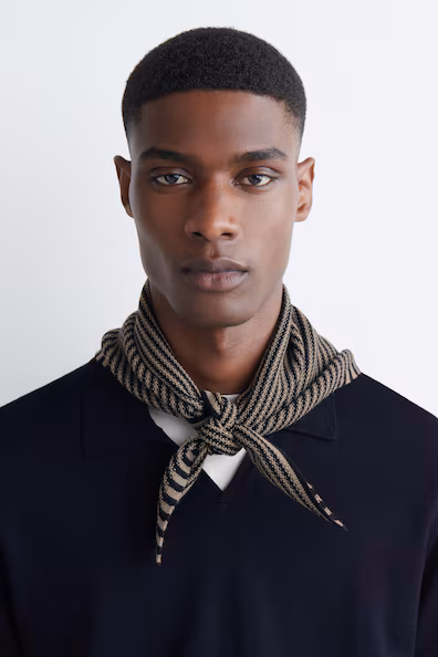 Текстурированный вязаный шарф из мериносовой шерсти- Заказать в России