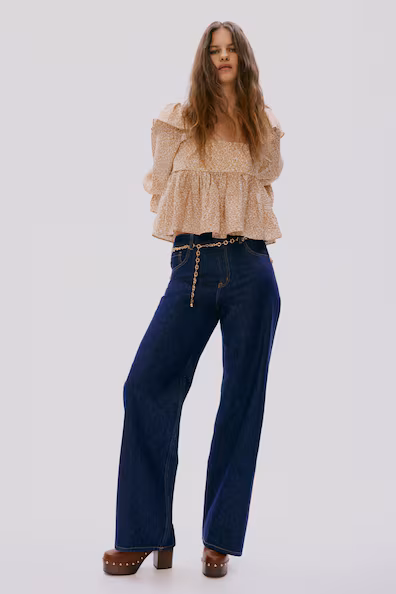 Джинсы wide high- Заказать в России